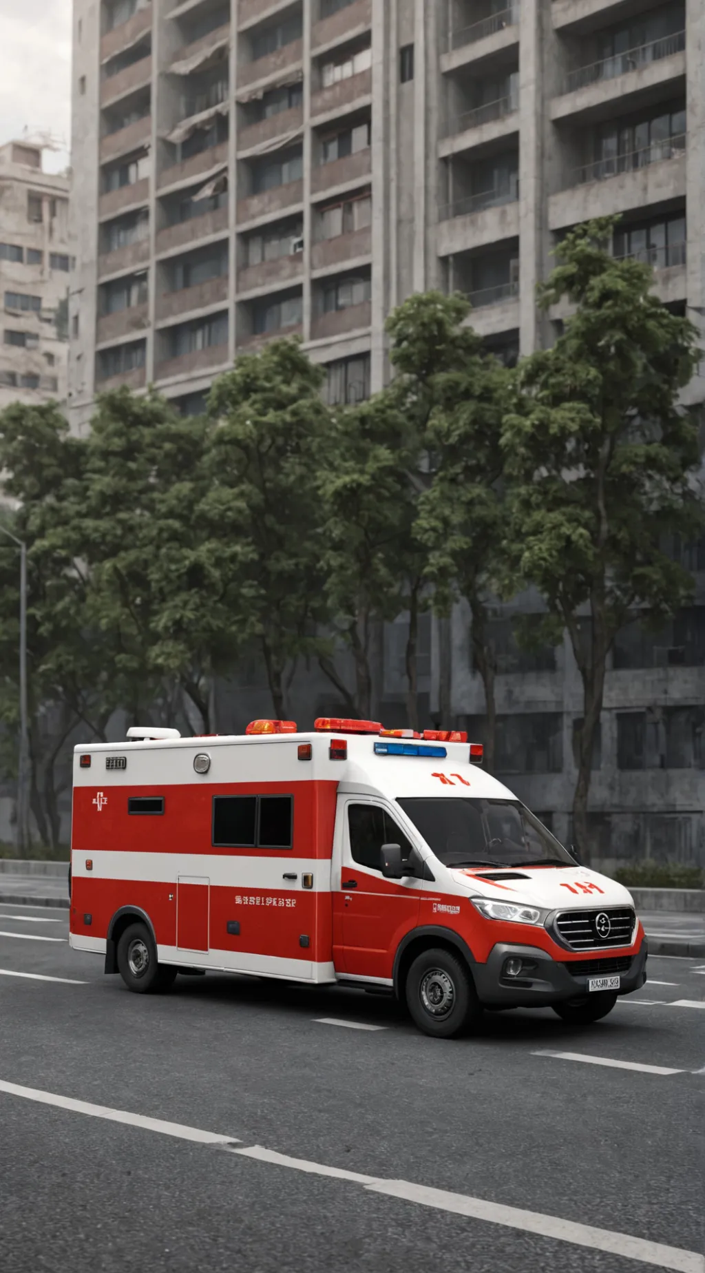 ai character: Ethan+救護車 background