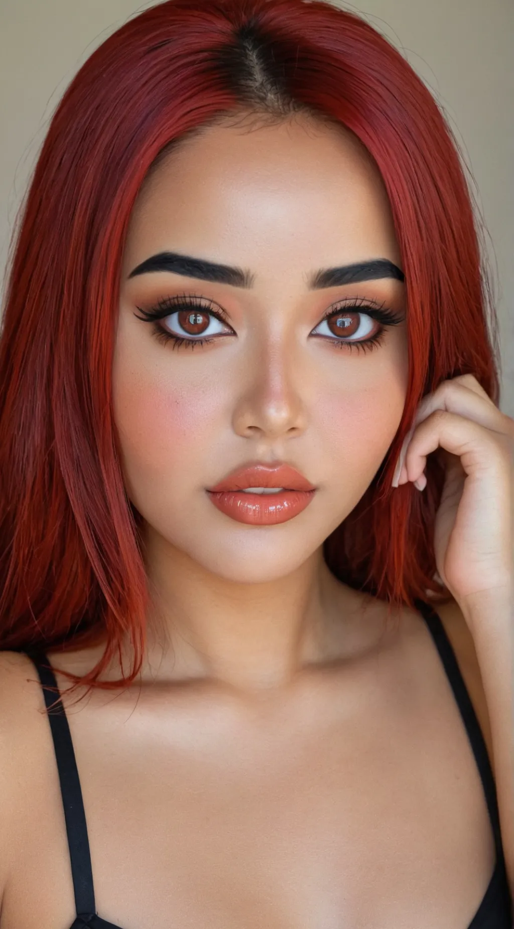 ai character: Red background