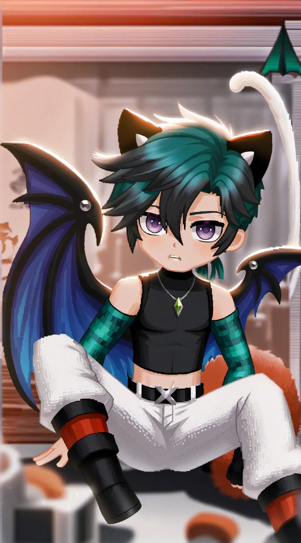 ai character: Macron  background