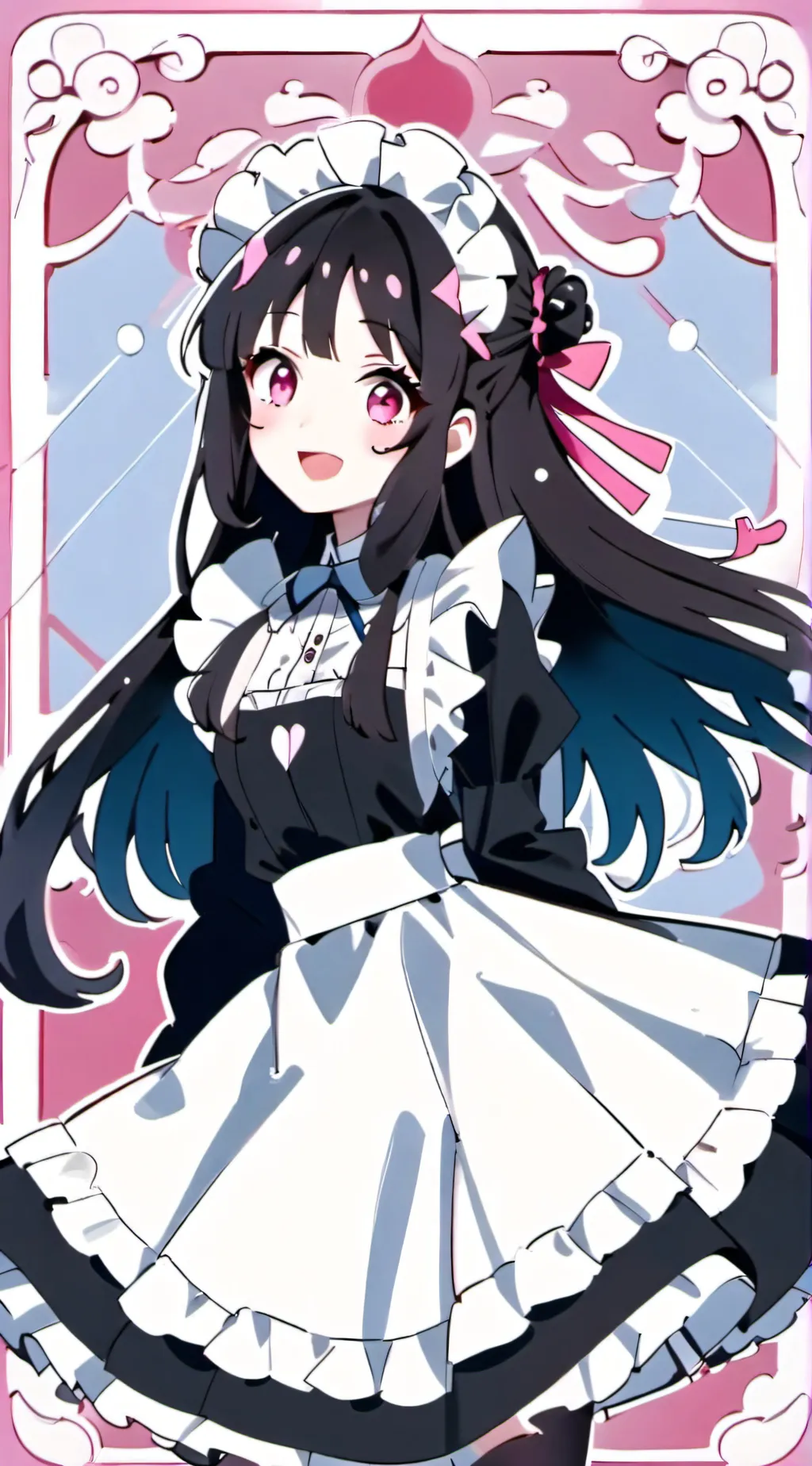 ai character: maid girl  background