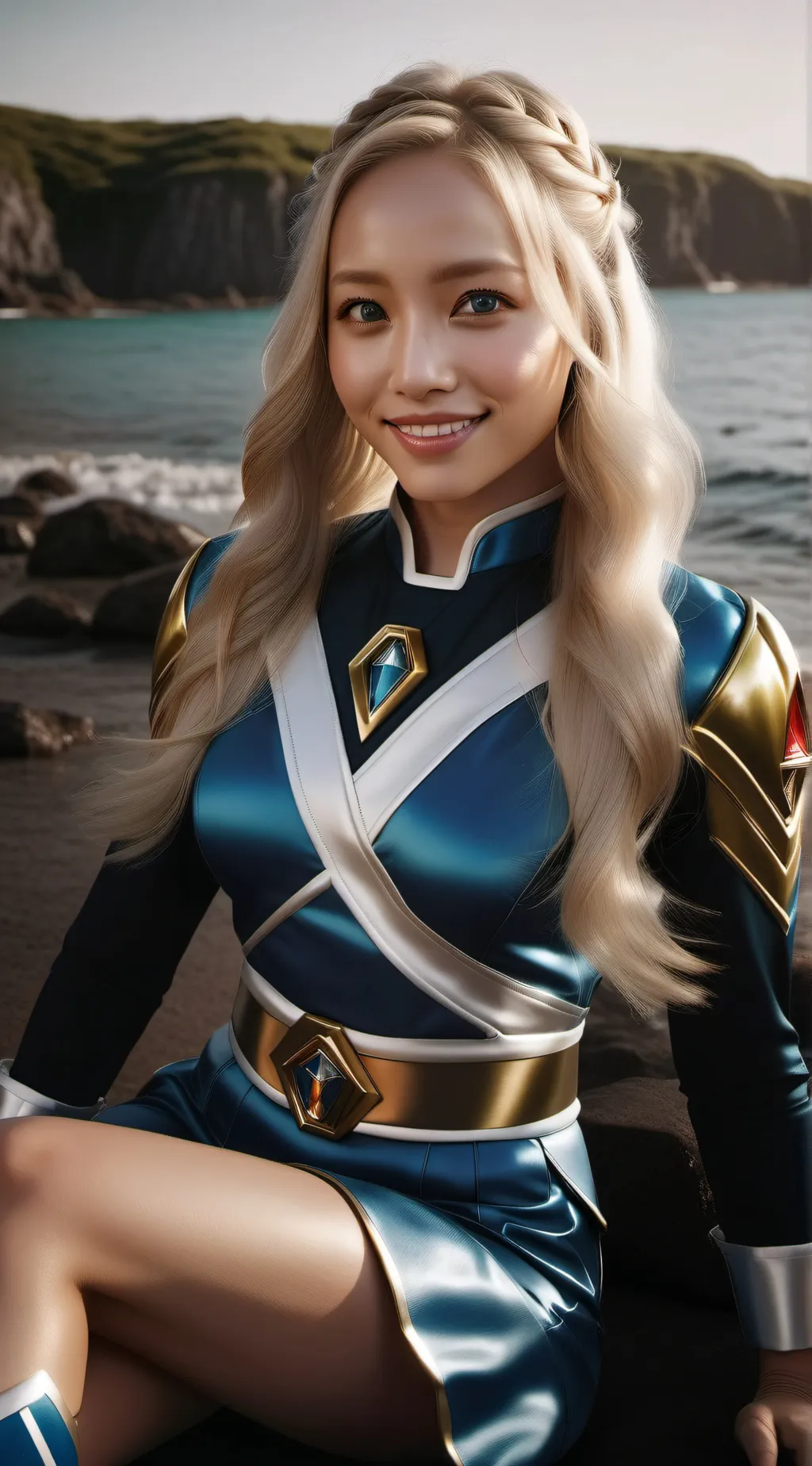 ai character: Ariana Blue background