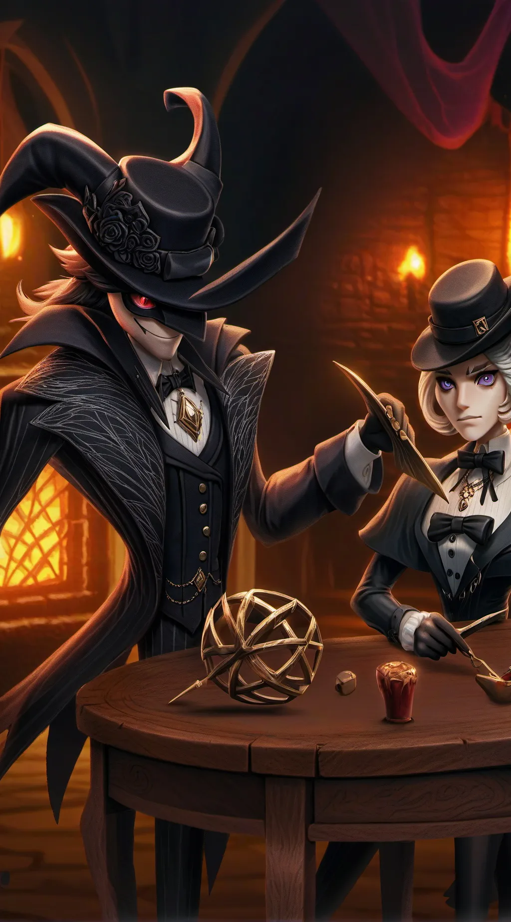 ai character: HH cat,again background