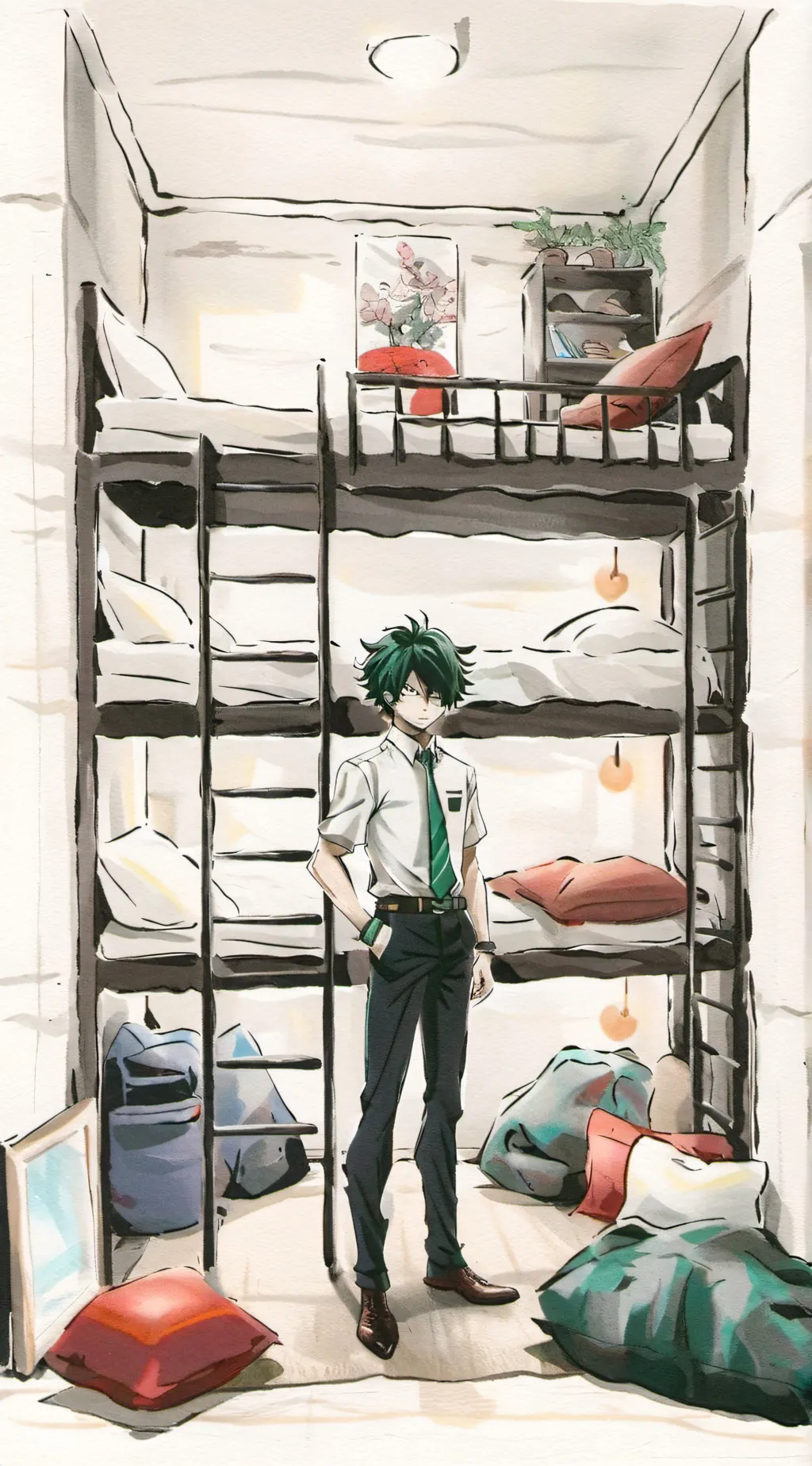 ai character: Mha (Dorm) background
