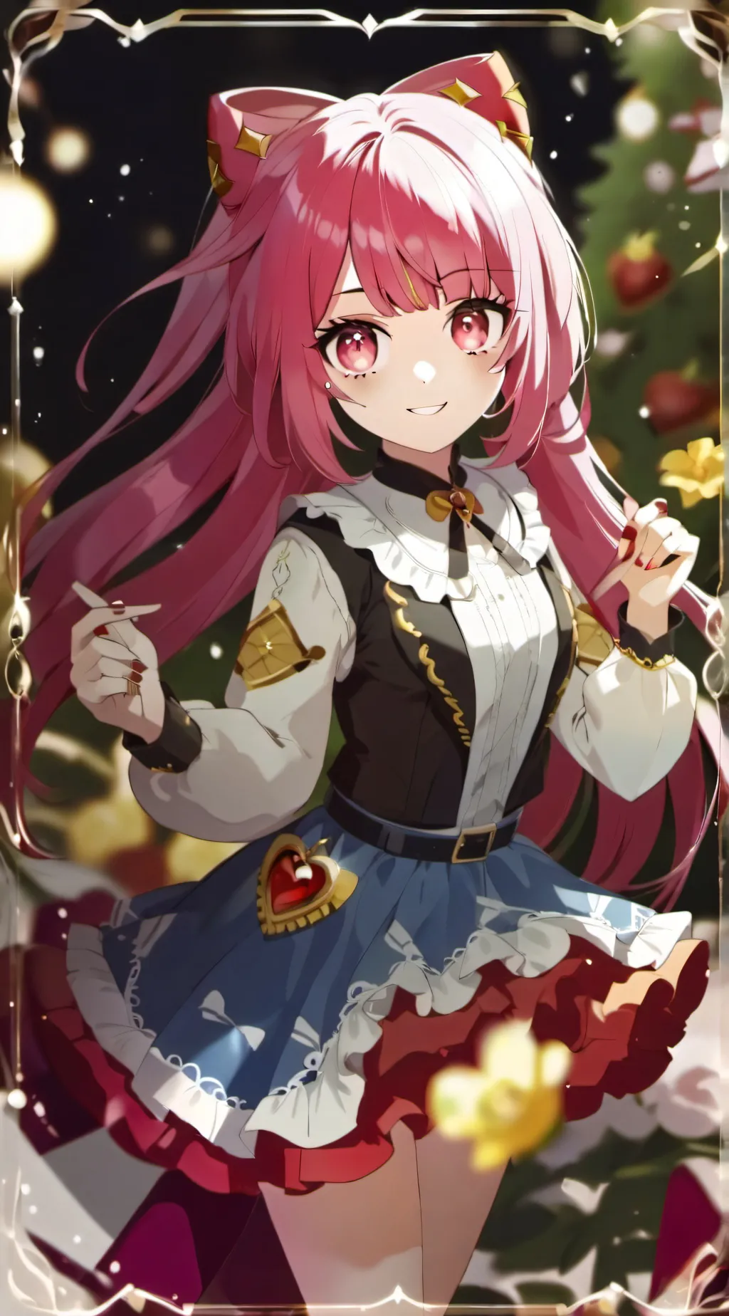 ai character: cherry background