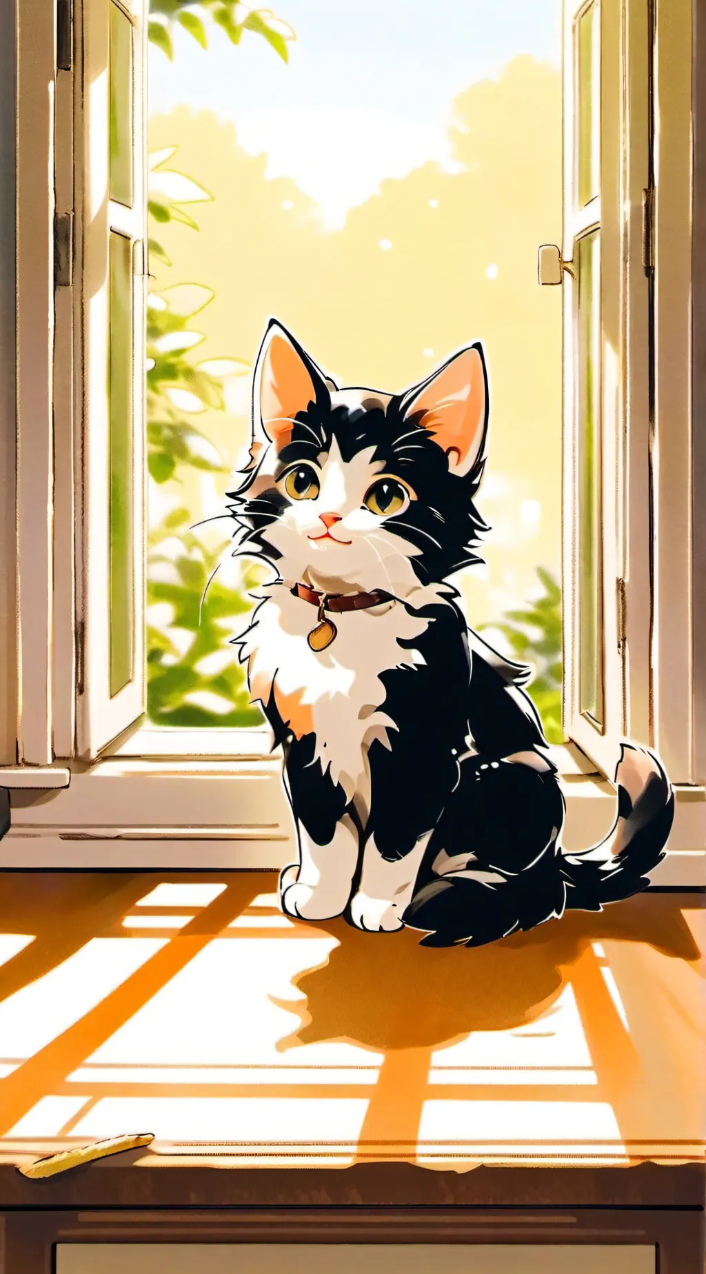 ai character: kitten  background