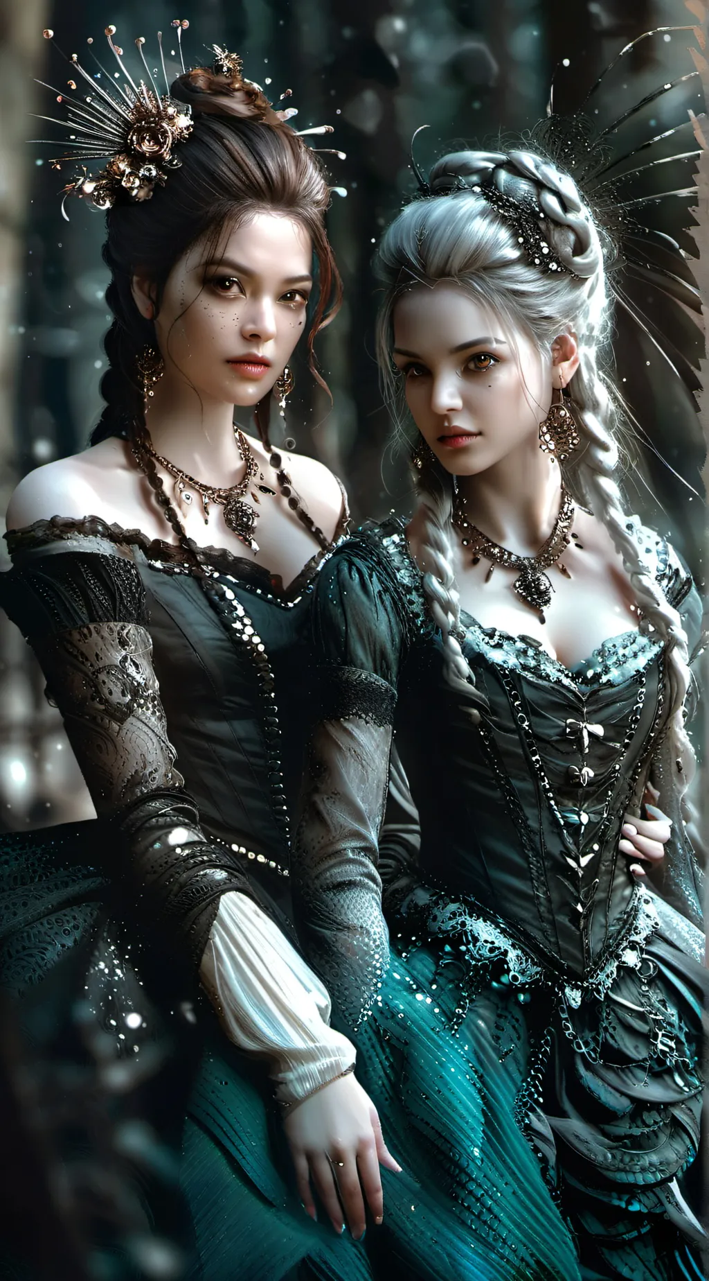 ai character: Abby and Anna  background