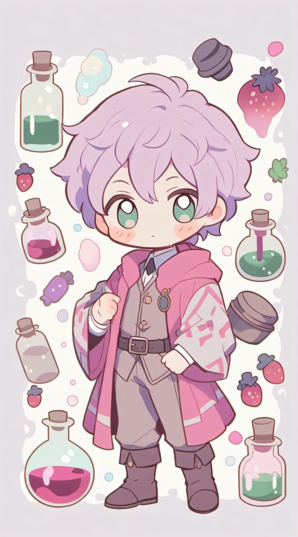 ai character: chibi Aaron  background