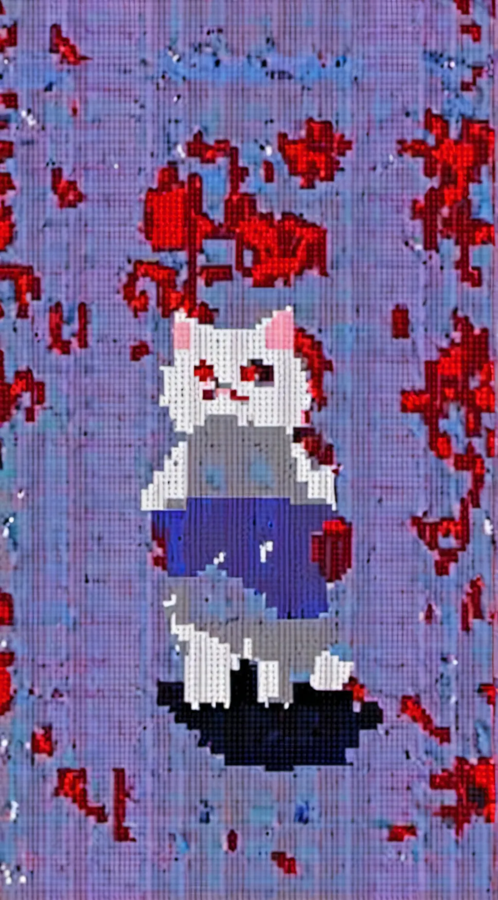 ai character: Pixelated cat background