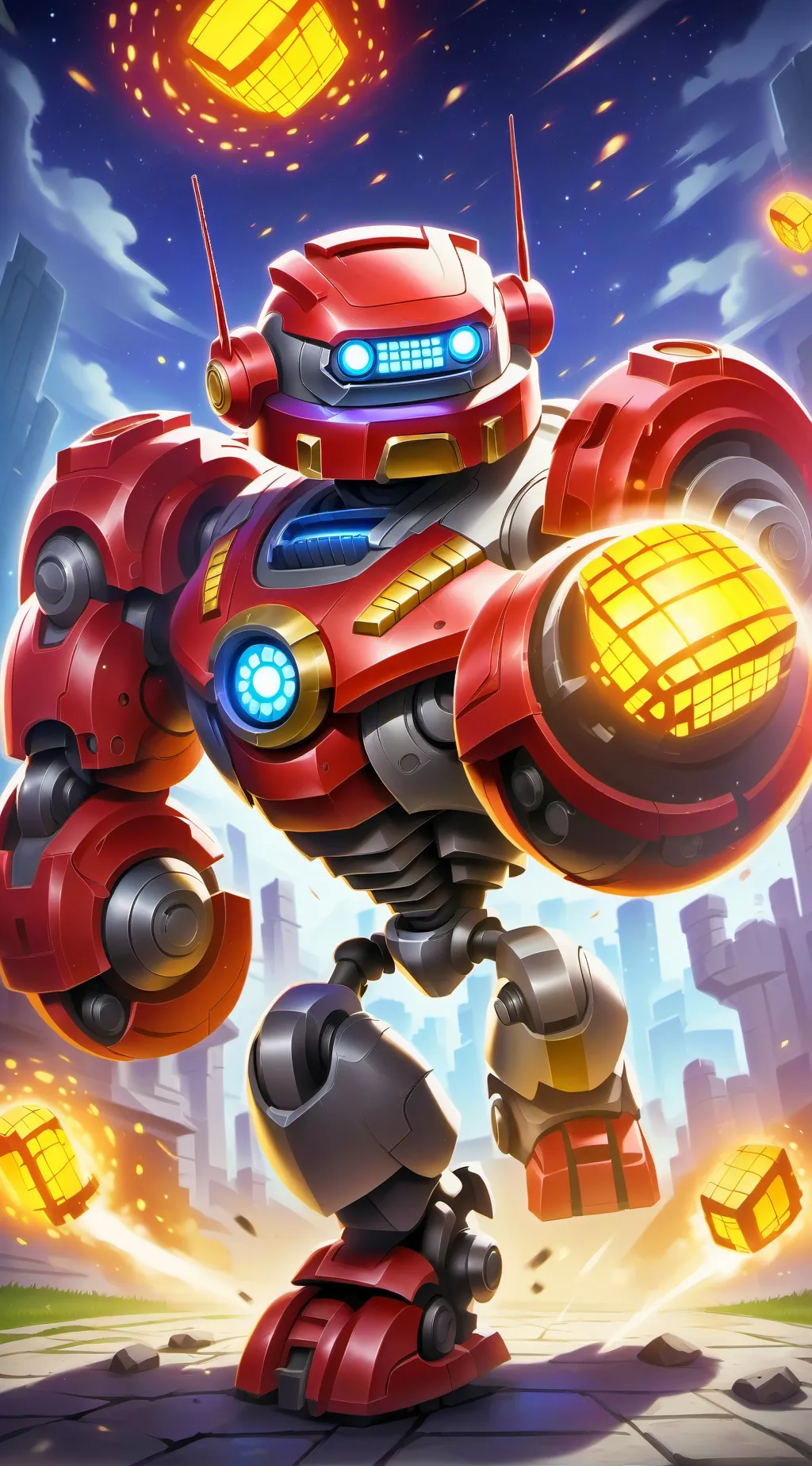 ai character: red robo background