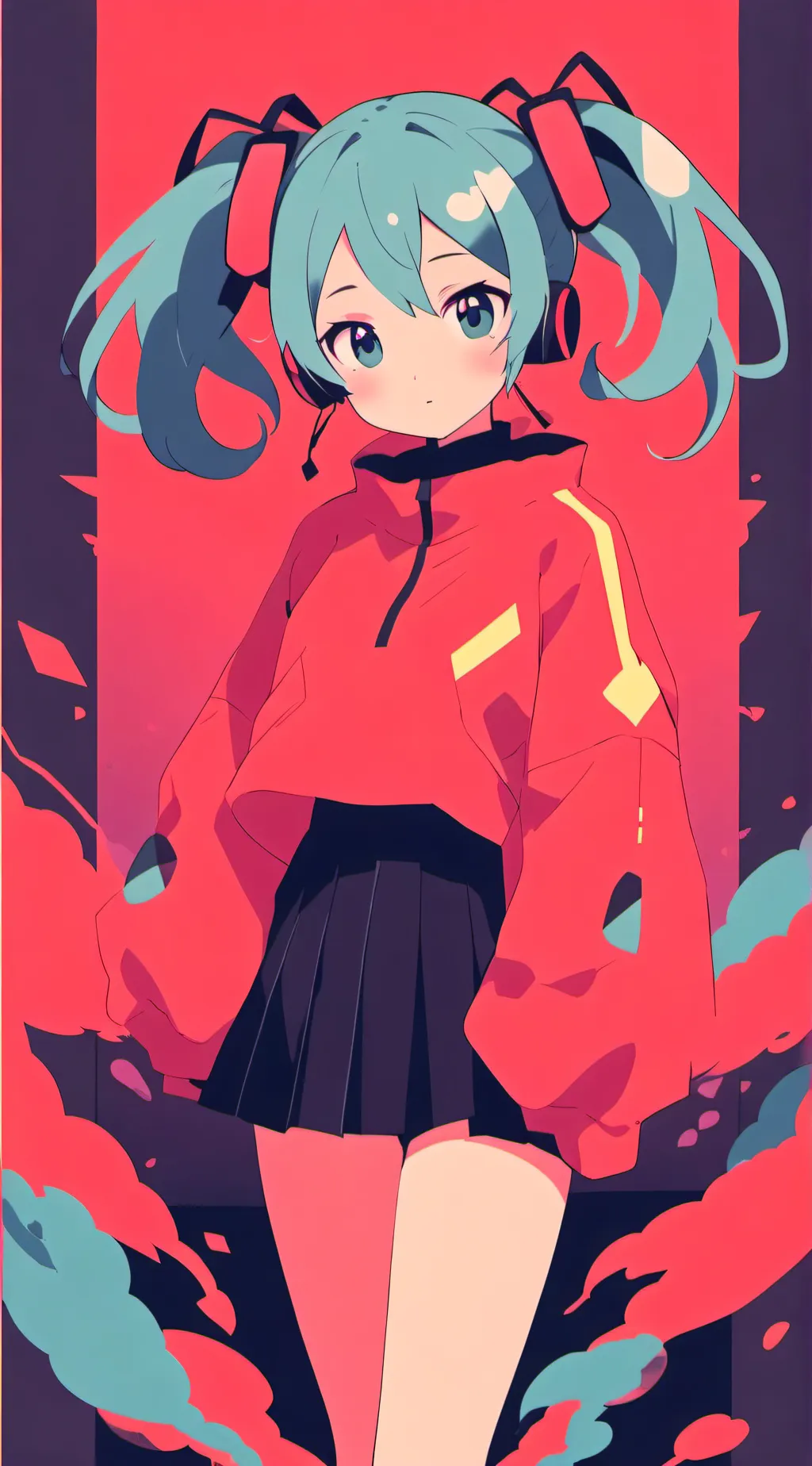 ai character: giant miku background