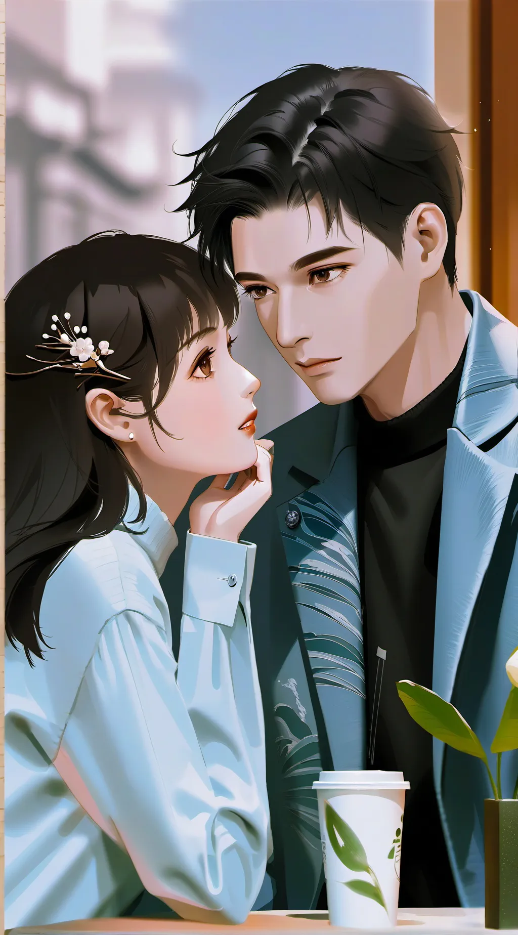 ai character: Waiters attention background