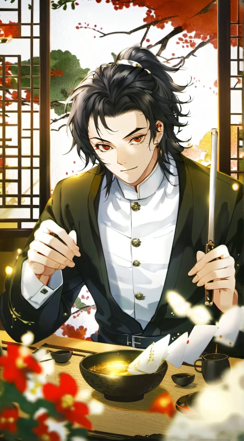 ai character: Muzan  background