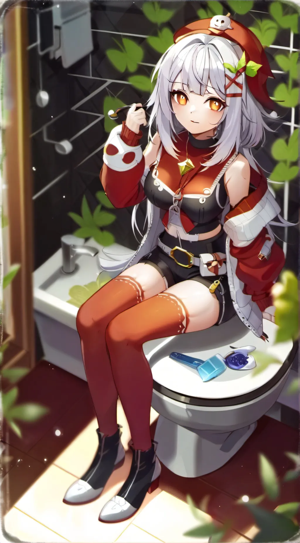 ai character: Toilet girl 🤢🤮 background