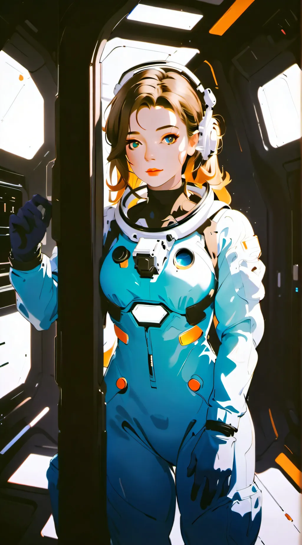 ai character: cyan (among us)  background