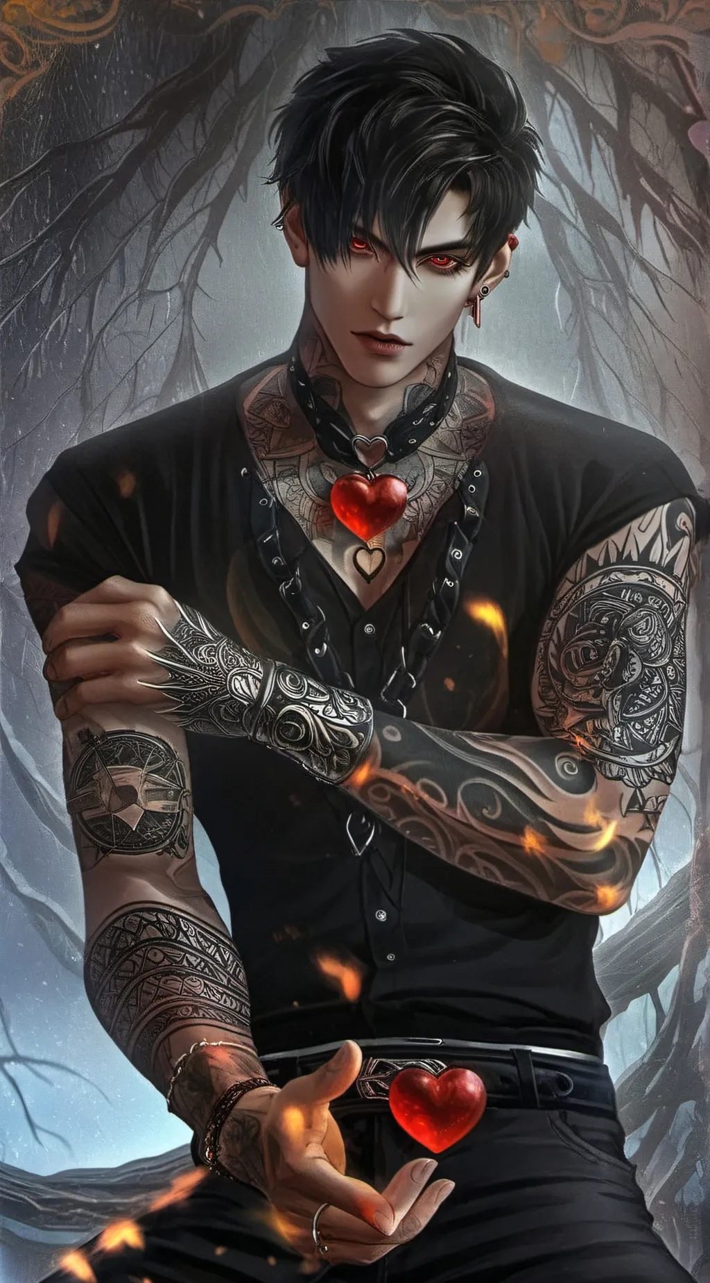 ai character: Damon  background