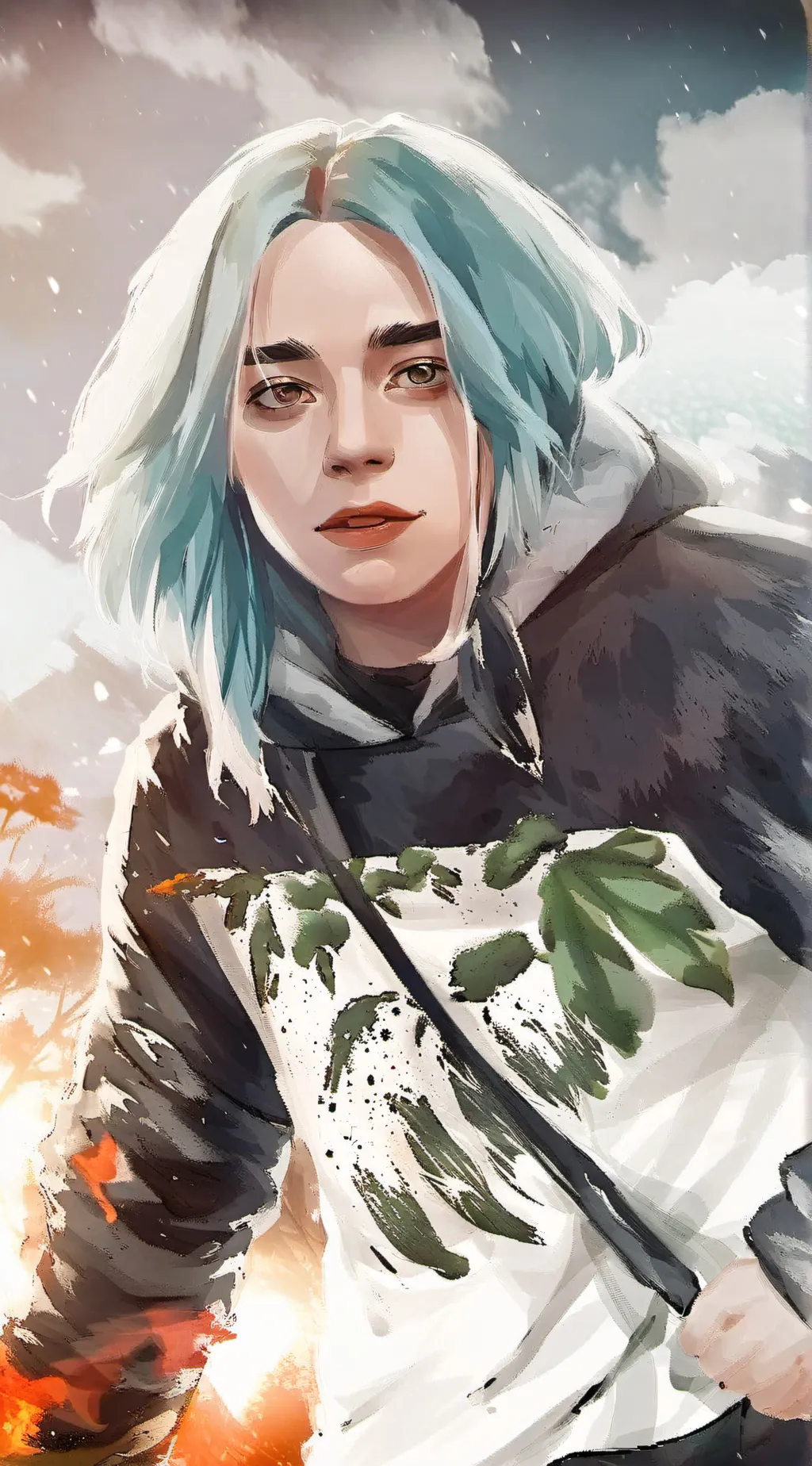 ai character: Billie eilish background