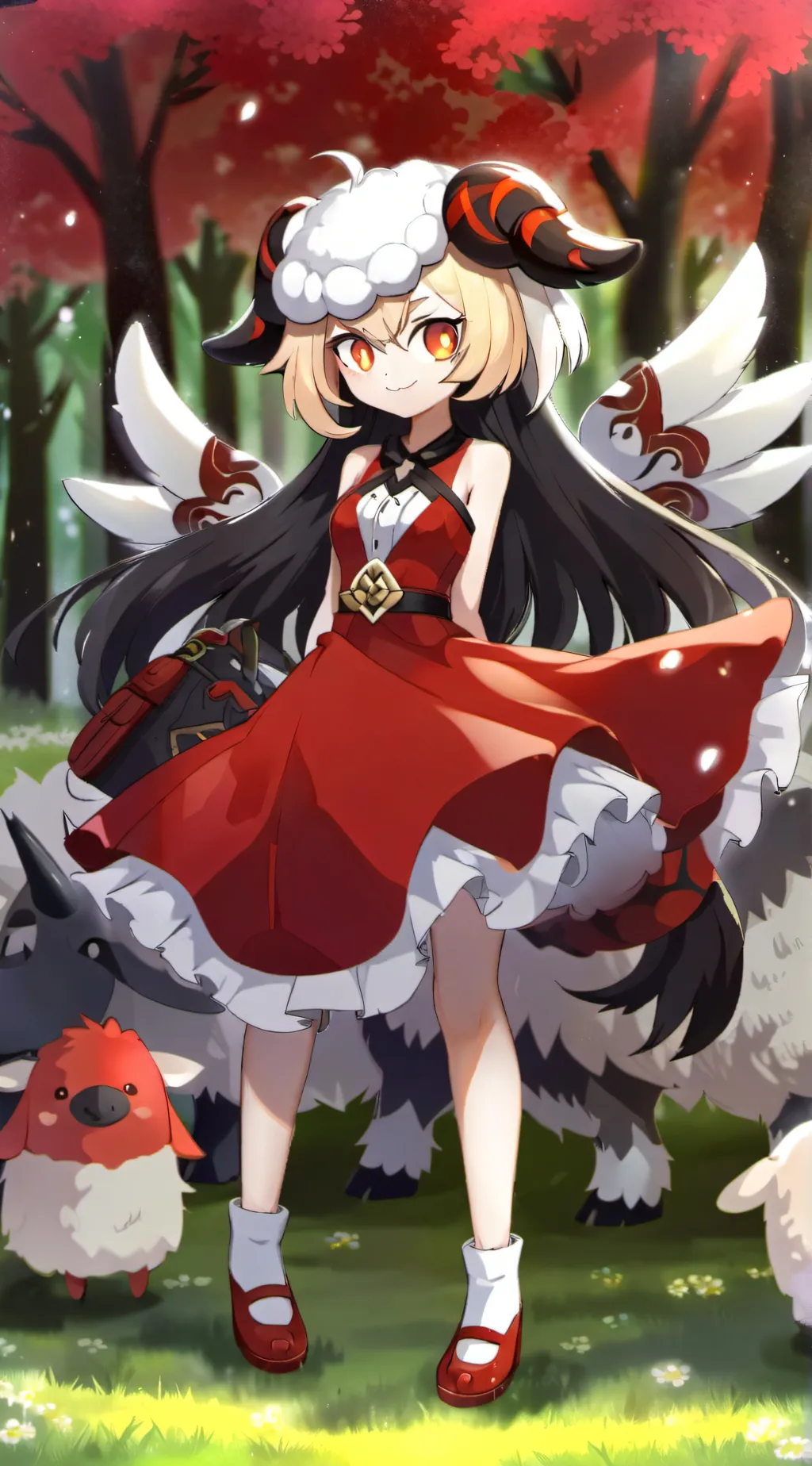 ai character: sheephlame background