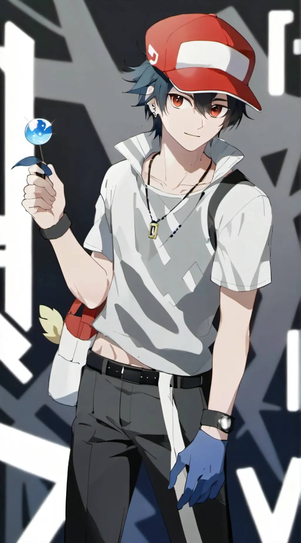 ai character: ash Ketchum  background