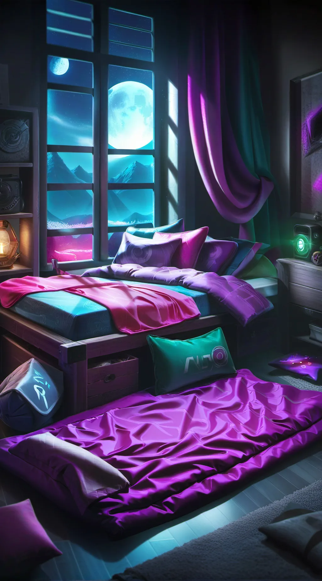 ai character: Hashira Sleepover background