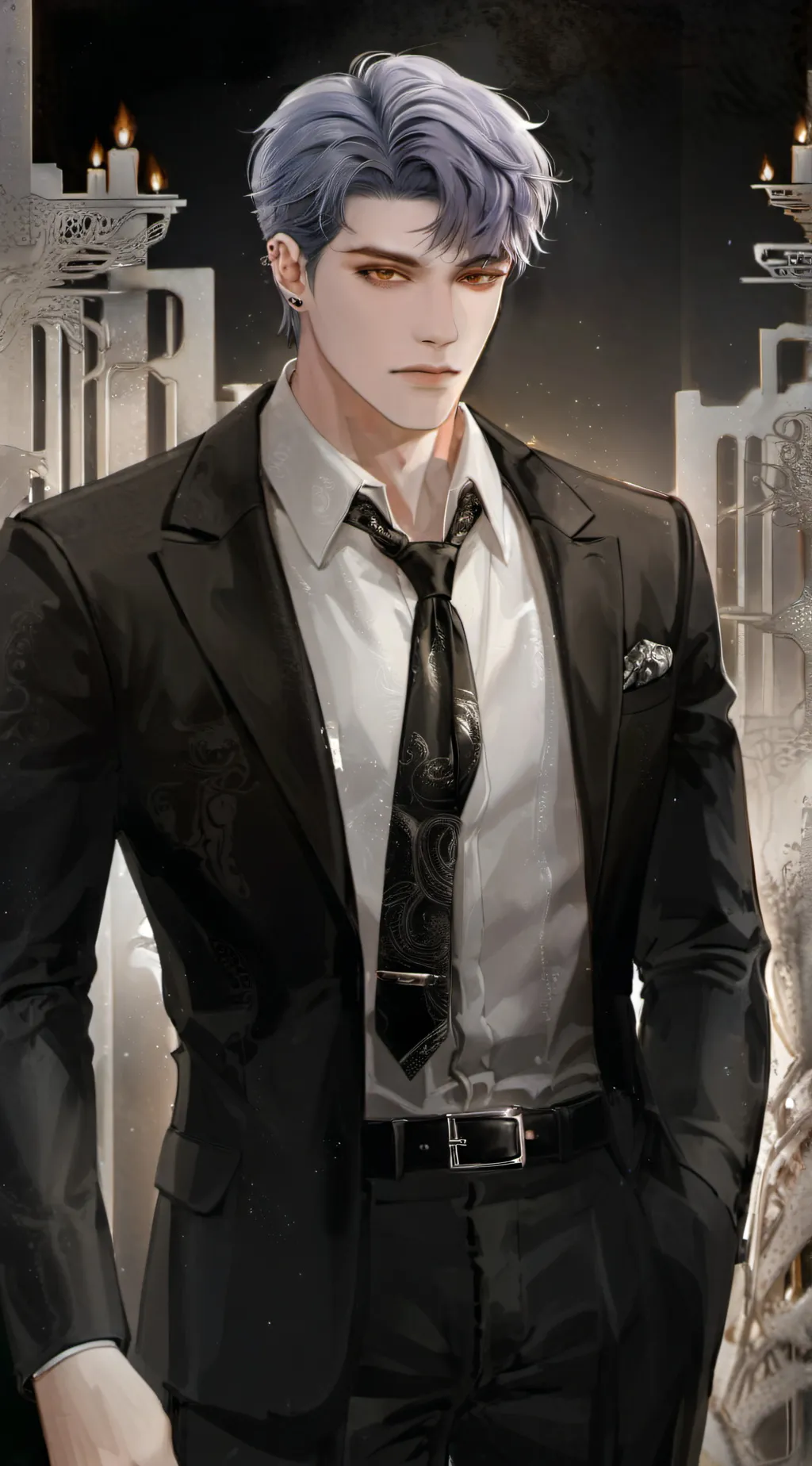 ai character: Grey background