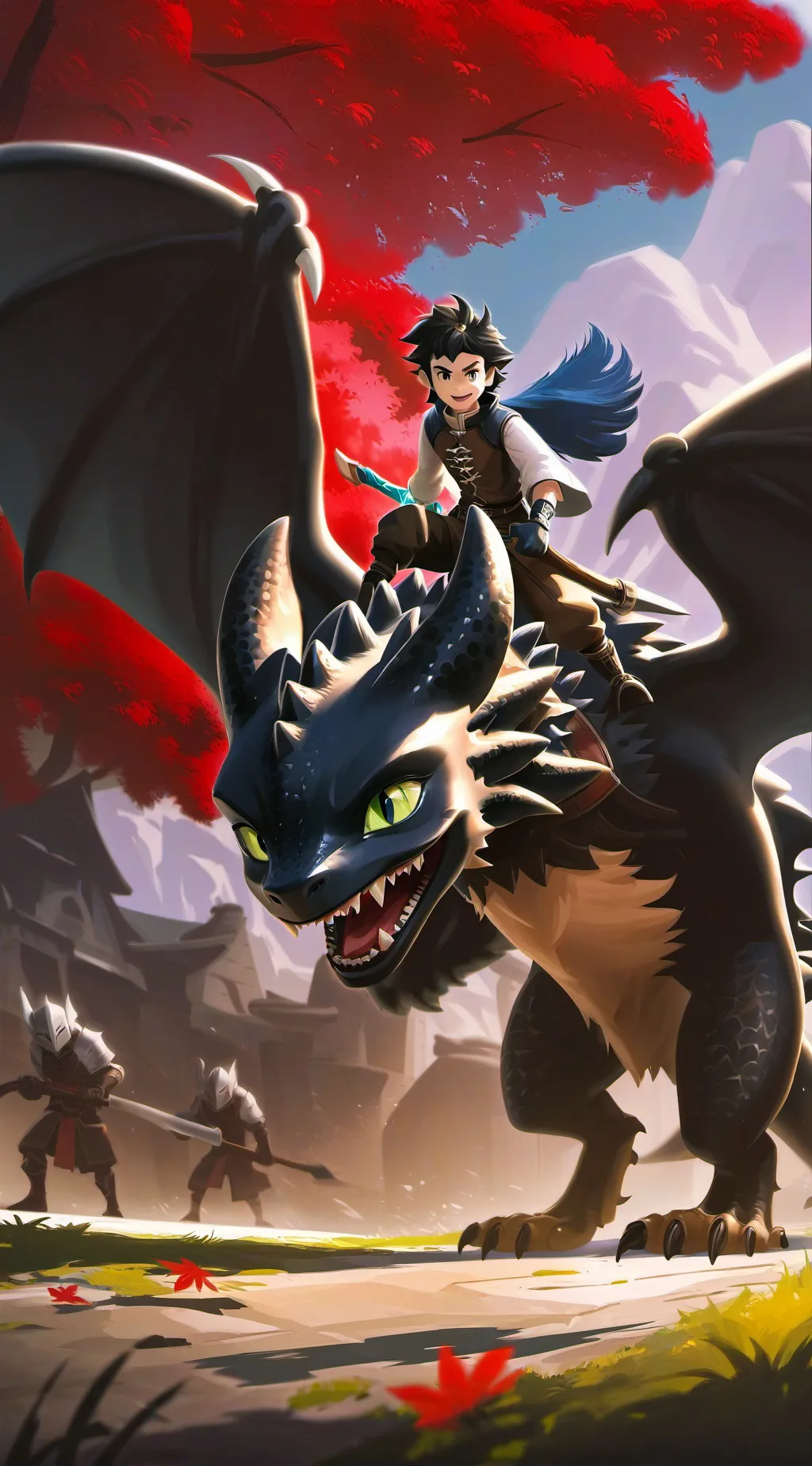 ai character: Toothless andhicup background