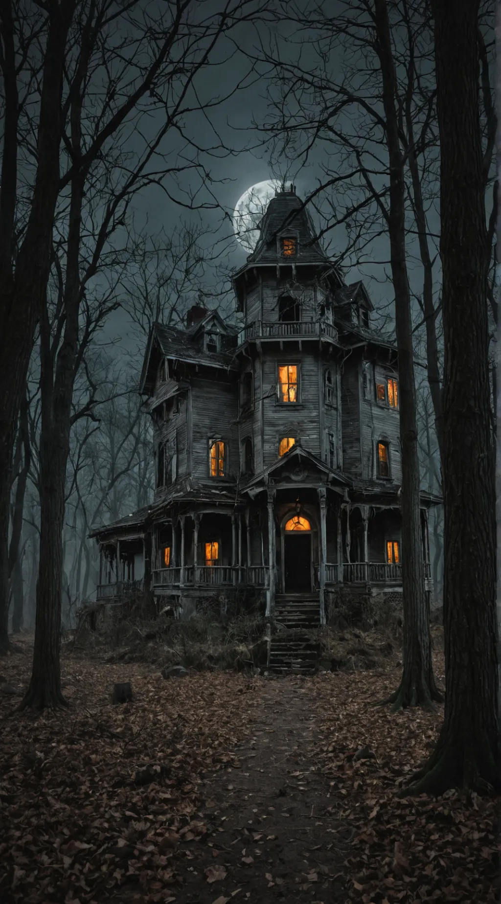ai character: Haunted house background