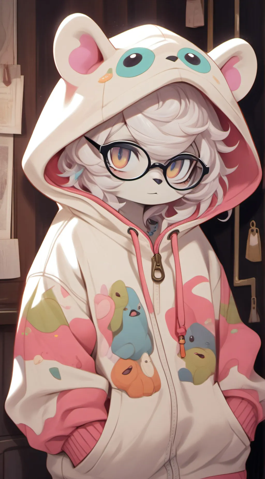 ai character: Macaroon background