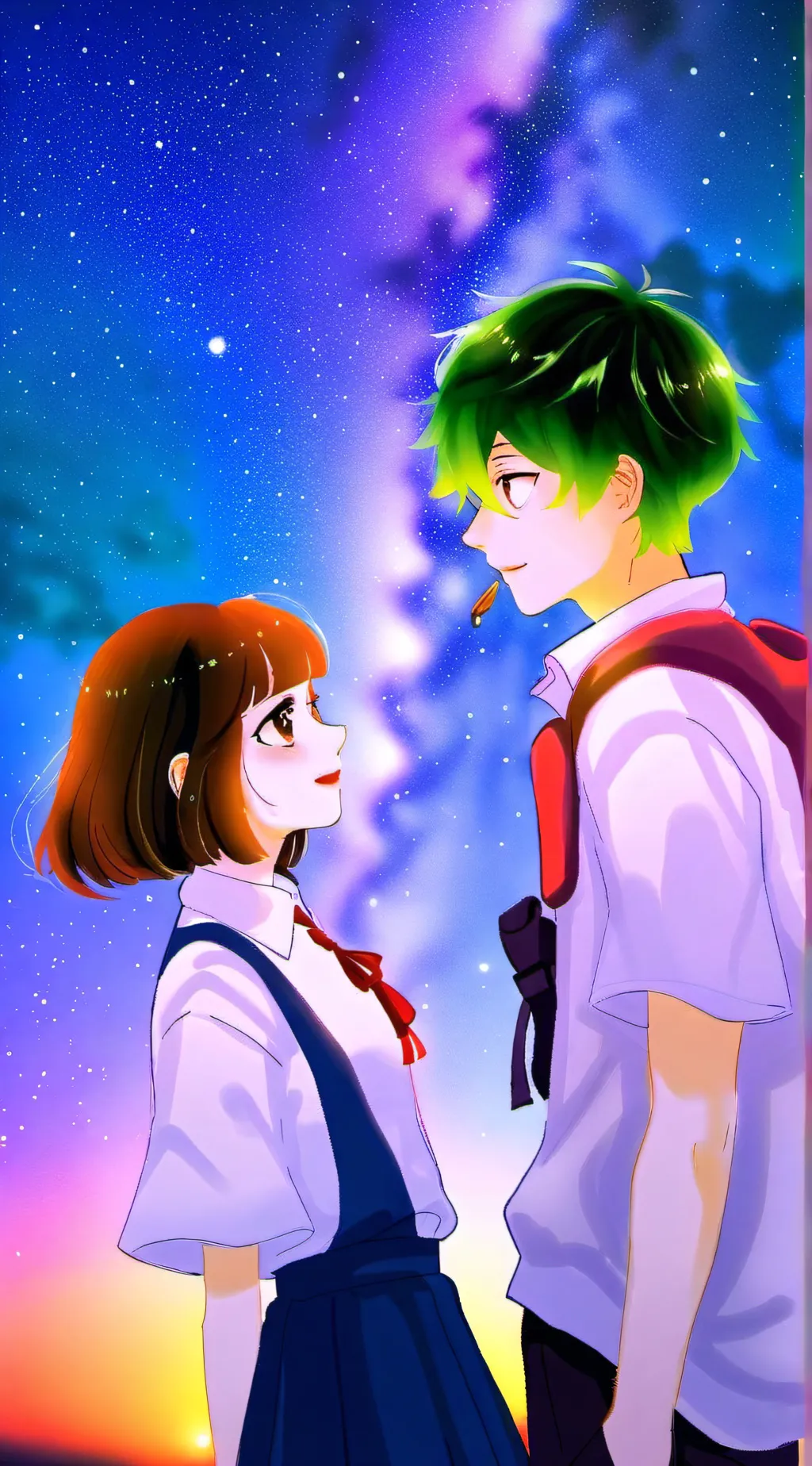 ai character: Deku x Uraraka  background