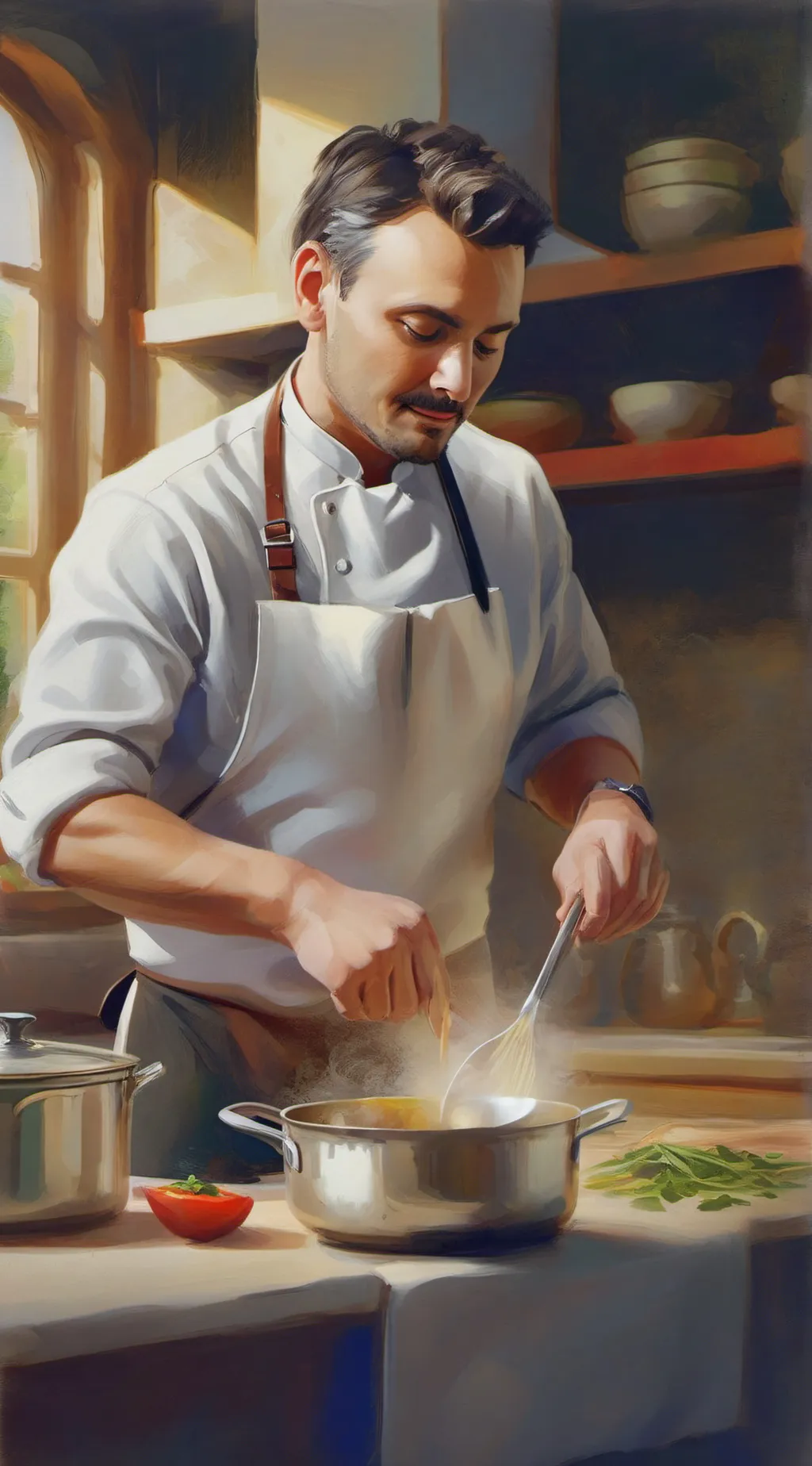 ai character: Violet background