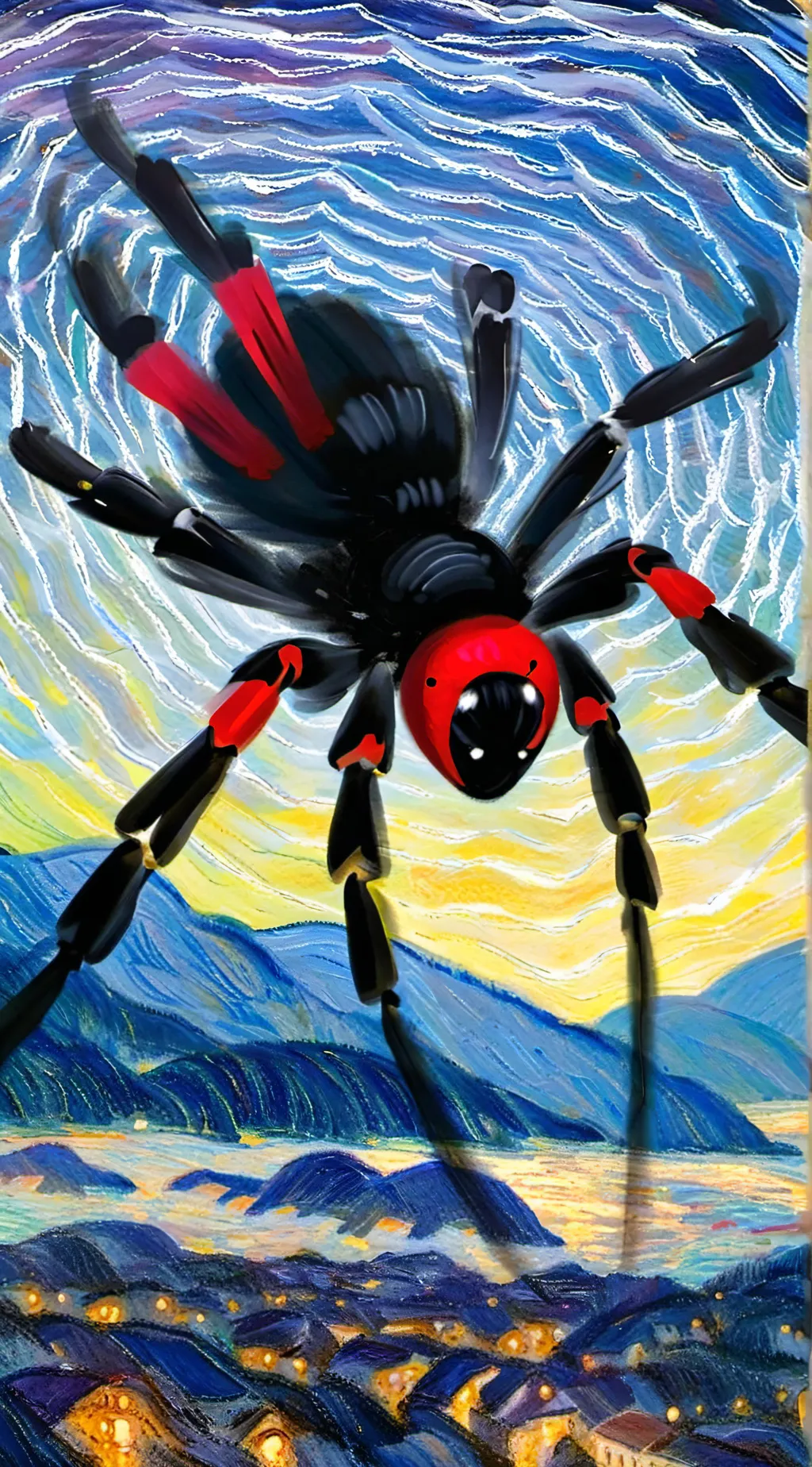 ai character: black widow  background