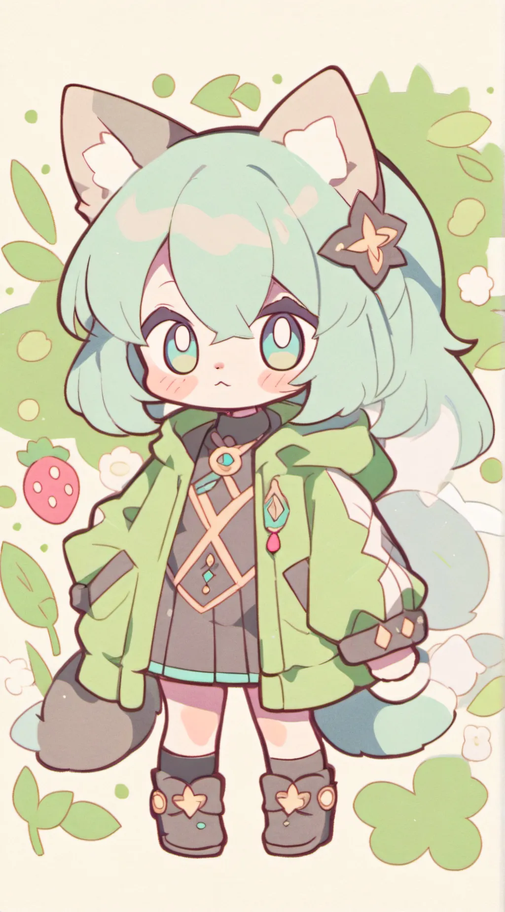 ai character: minty background