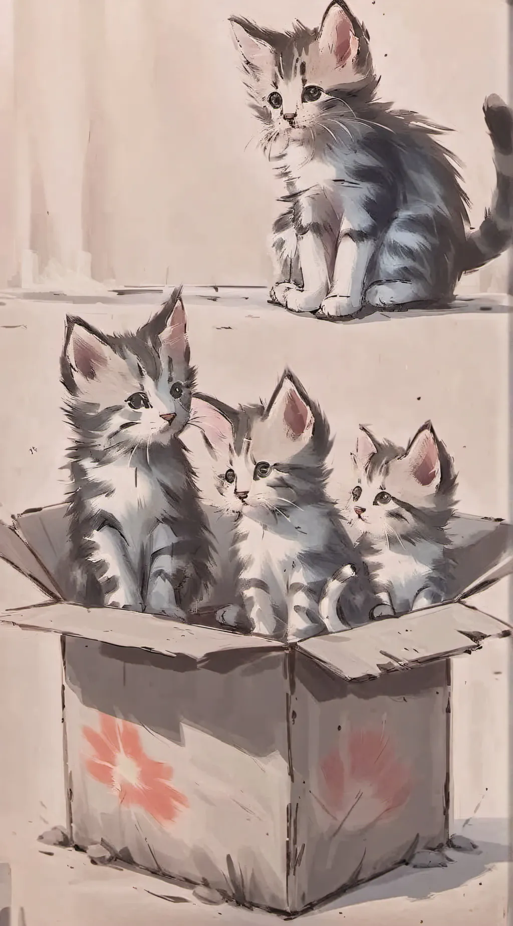 ai character: homeless kittens background
