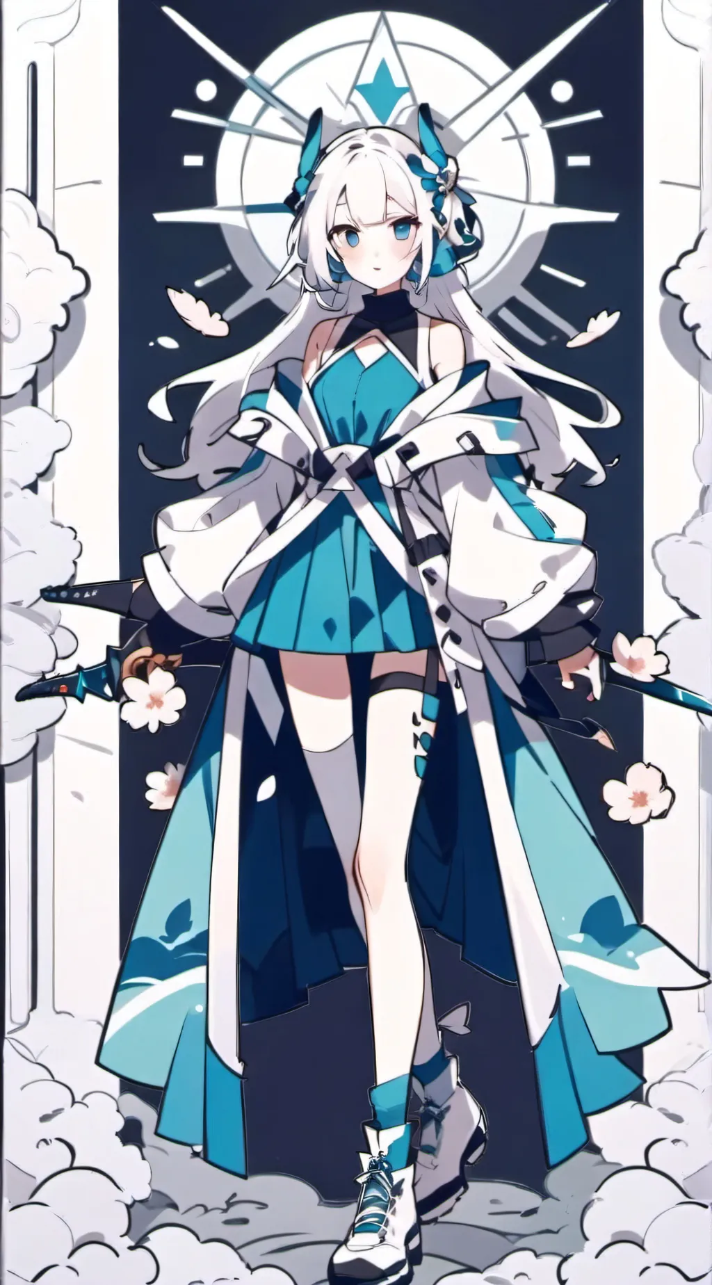 ai character: paper cut background