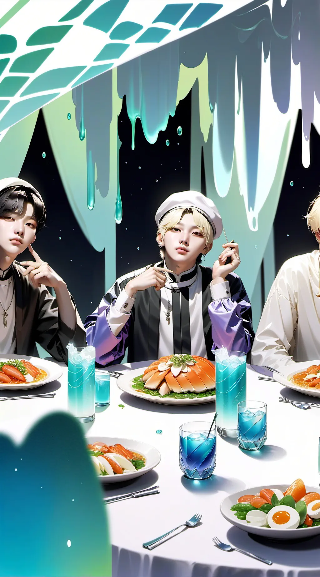 ai character: ENHPEN LEFT OUT background