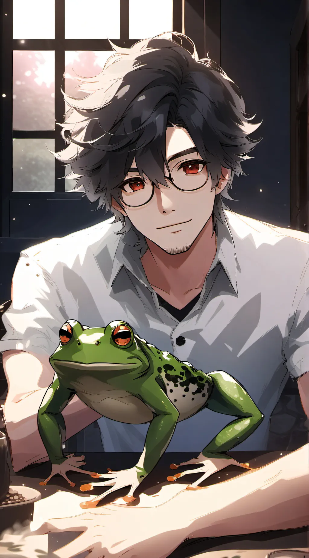 ai character: Sebastian  background