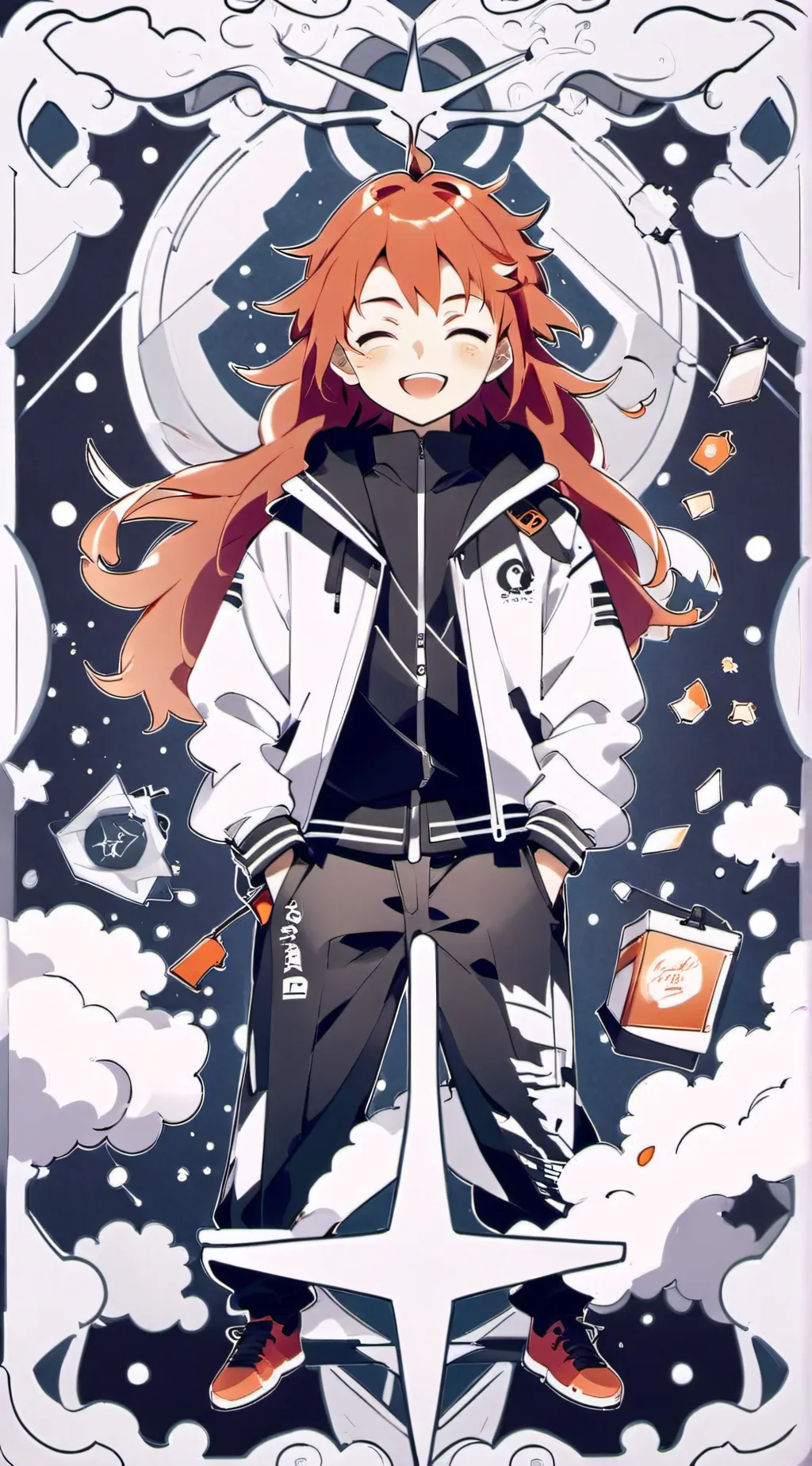 ai character: sabigiyu 🧡➕💙 background