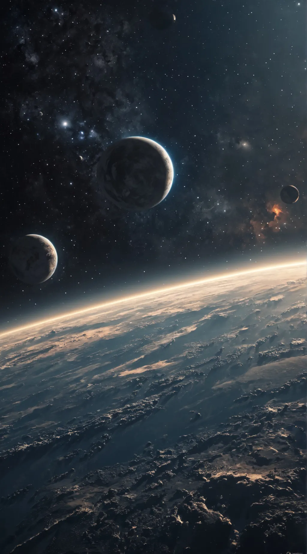 ai character: Jupiter and Saturn background