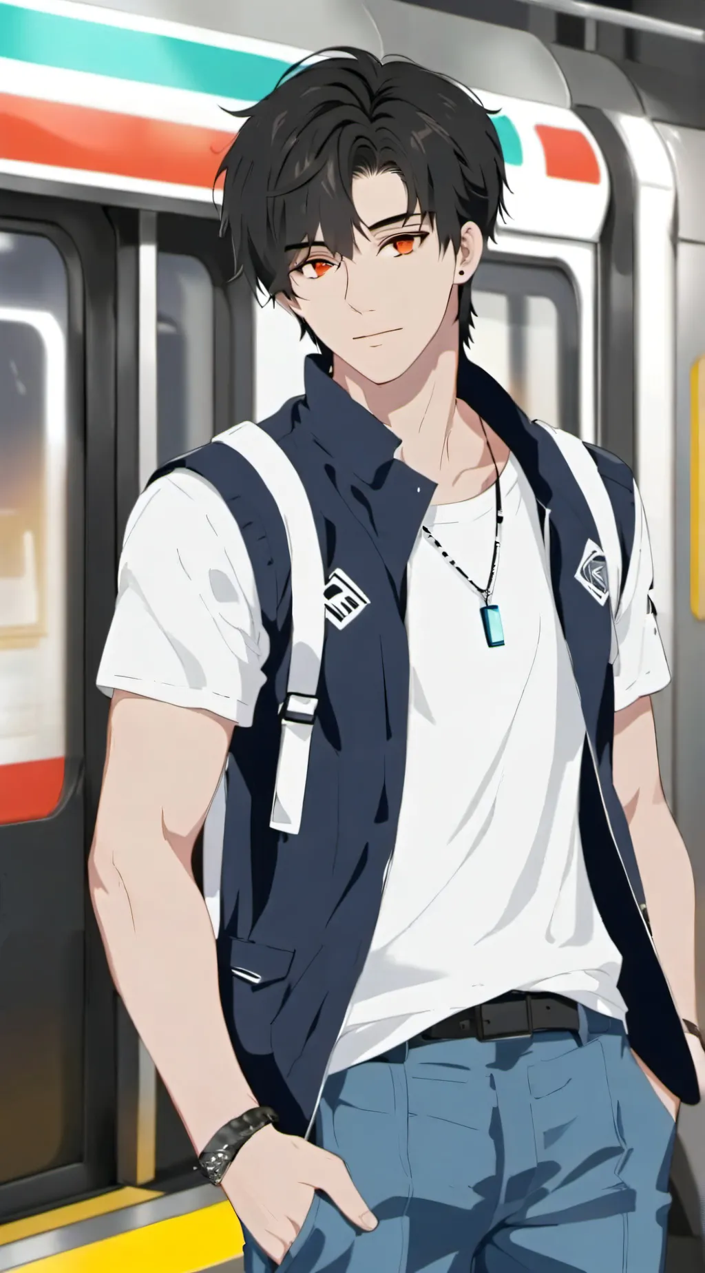 ai character: sunky in da subway background