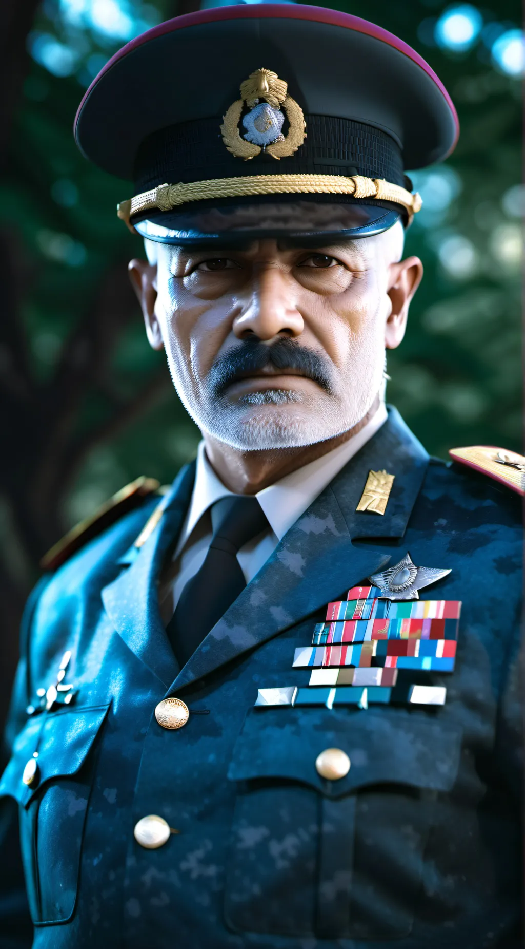 ai character: 5 star general  background