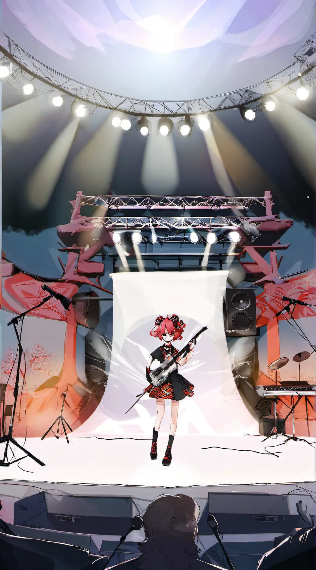 ai character: MHA stage but..  background