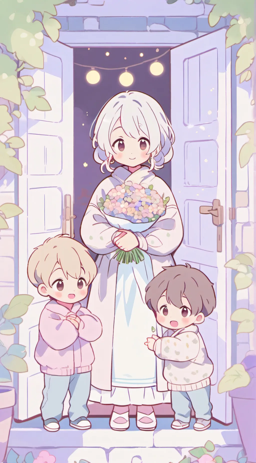 ai character: Three Kids background