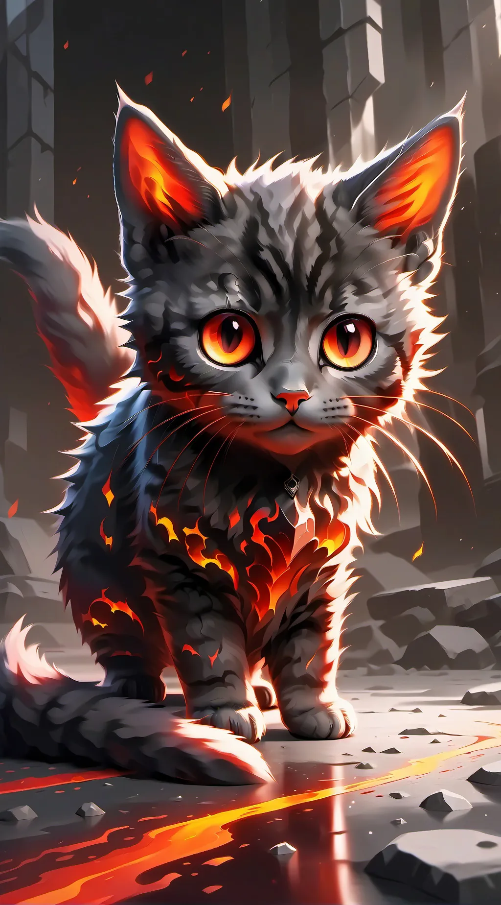 ai character: Fire-shadow background