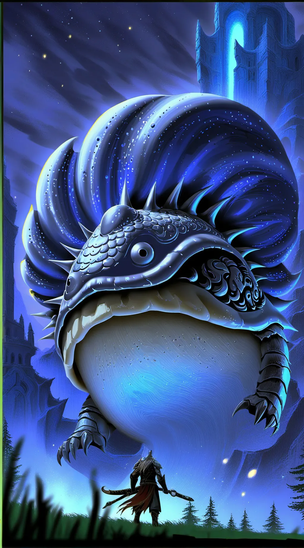 ai character: A big slug. background