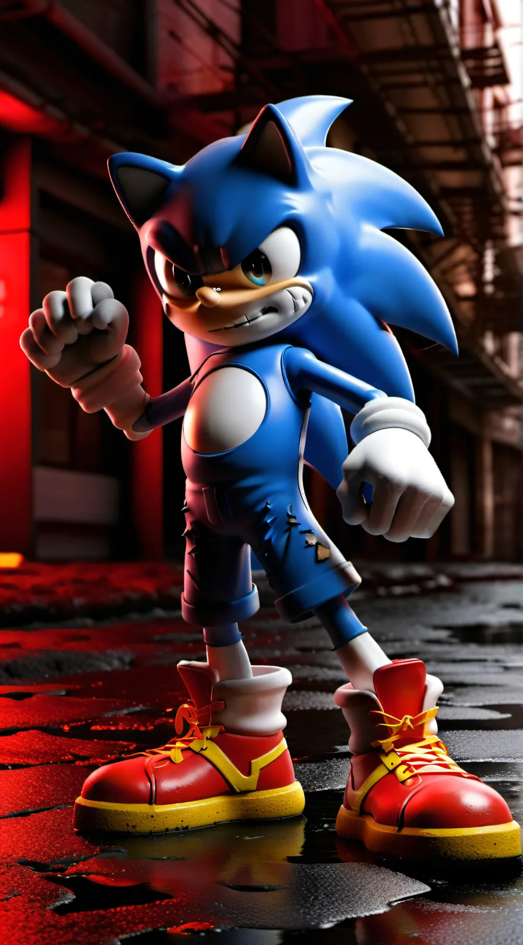 ai character: Shin sonic  background