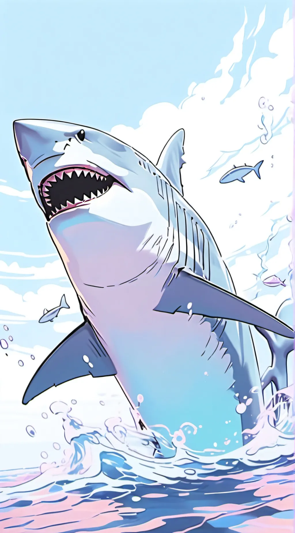 ai character: ghost shark  background