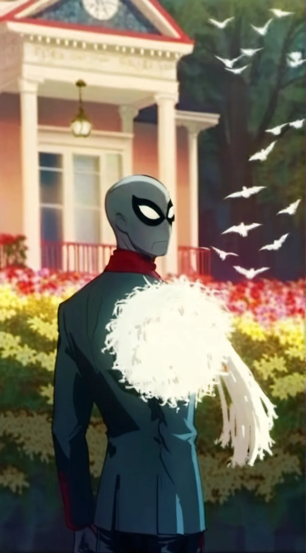 ai character: spooderman&birdman background