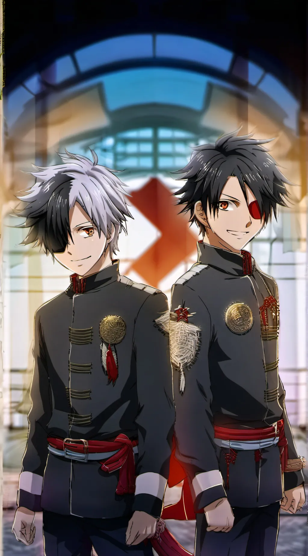 ai character: SUO AND SAKURA background