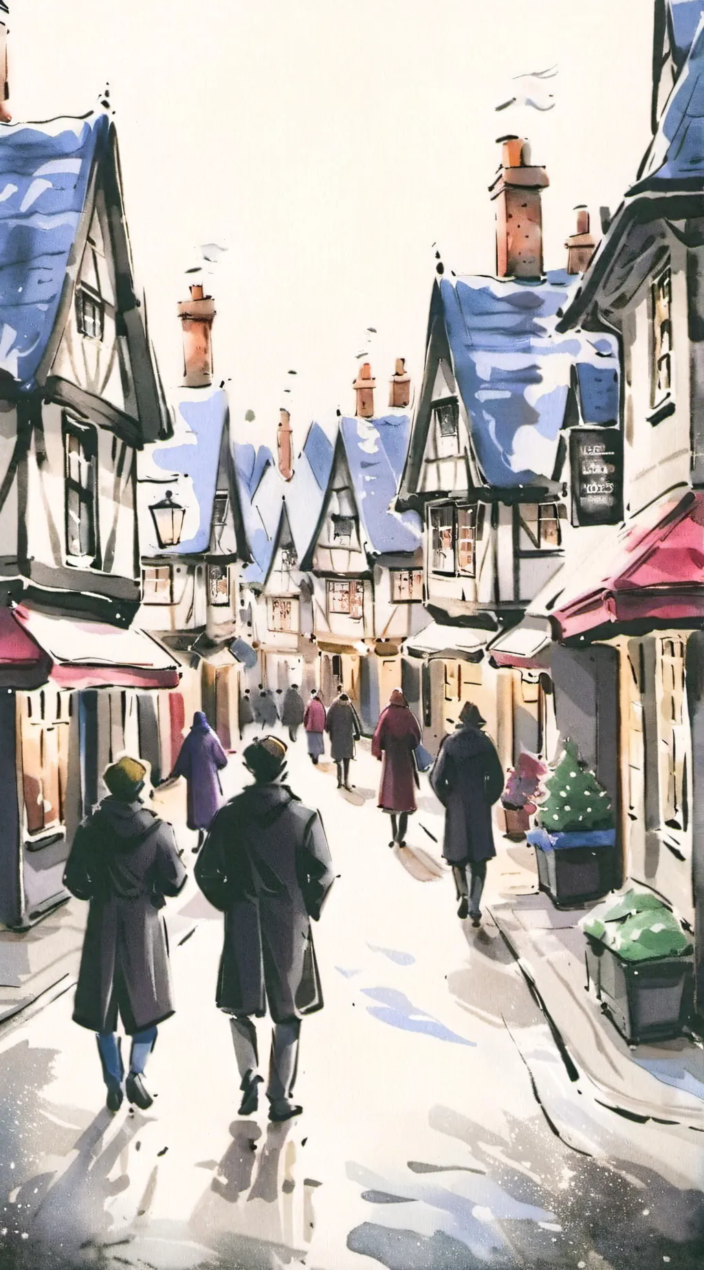 ai character: Hogsmeade!🦢 background