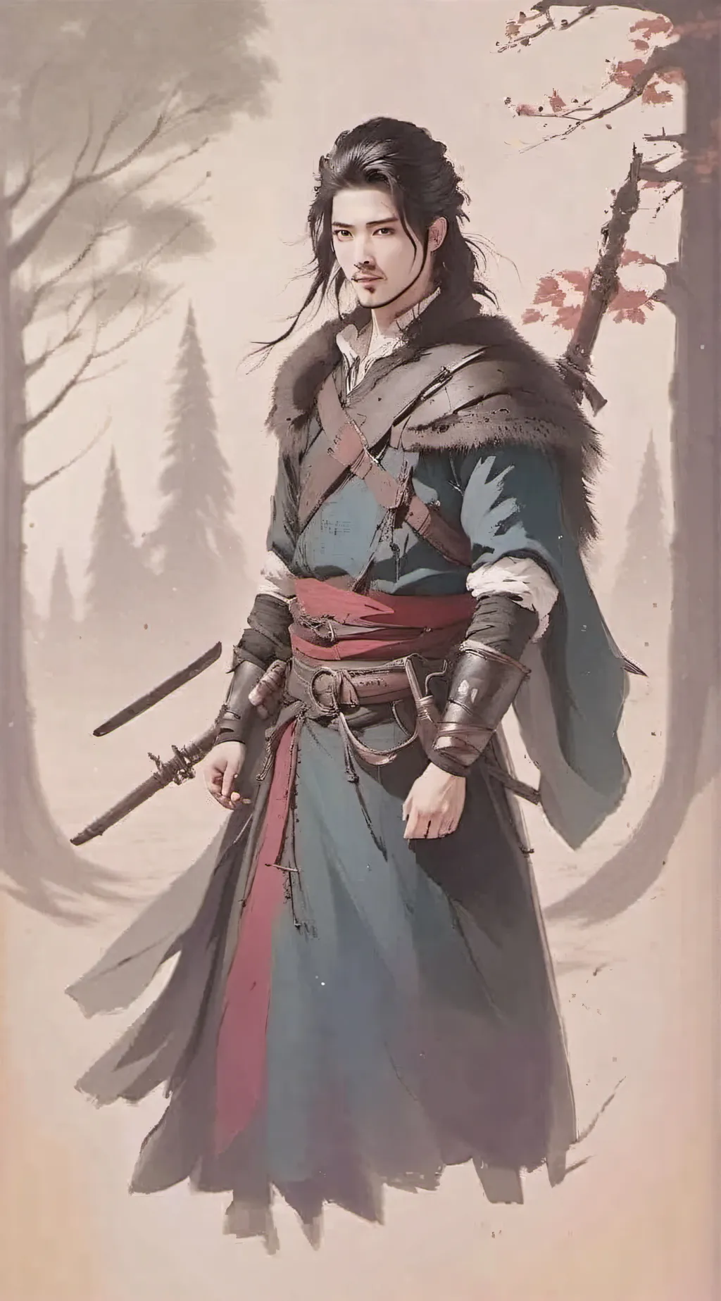 ai character: Musashi Miyamoto background