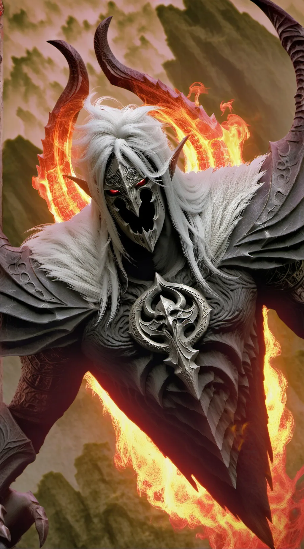 ai character: Flame background